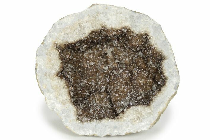 Keokuk Quartz Geode with Calcite Crystals (Half) - Missouri #239042